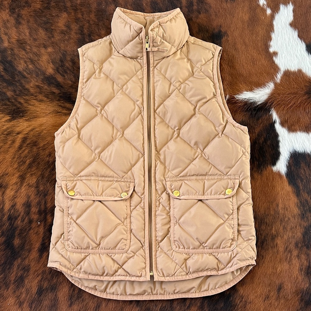 J. Crew Beige Quilted Vest